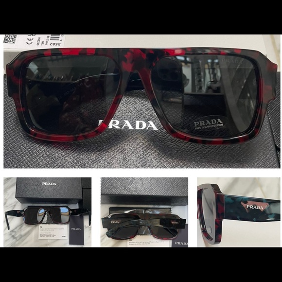 PRADA AVIATORS 2022 COLLECTION WITH THE PRADA ICONIC TRIANGLE LOGO SUNGLASSES - Picture 10 of 16